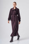 1045 Wide-Collar, Front Zippered Velvet Two-Piece Set with Skirt - 3