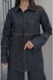 Charcoal Grey Fit Denim Shirt with Hidden Buttons - 4