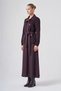 1045 Wide-Collar, Front Zippered Velvet Two-Piece Set with Skirt - 2