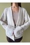 Women's Knit Fur-Trimmed Cardigan with Pockets - 3