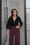 Black Slim Fit Sweater with Half-Zip - 2