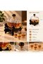 Glass Barrel with Wooden Stand and 4-Shot Glass Drink Serving Set – 26x18x5 cm