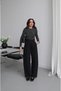 Black High-Waisted Bell-Bottom Pants - 3