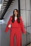 Premium Knit Set with Red Hood and Double Zipper - 5