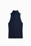 Navy Blue Turtleneck Blouse and Bolero Knit Set - 6