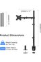 Single Monitor Arm, Tall Monitor Stand 80cm Pole, Max Load 10kg, Monitor Arm Desk Mount for 13-32 inch Screens PC Monitor Stands - Desk Mounted Monitor Mount MD6821 - 2