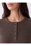LCW EVERYDAY Brown Rib Knit Solid Super Skinny & Extra-Tight Short-Sleeve Women's T-Shirt—The ALITA CITY Difference - 3