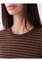 LCW EVERYDAY Brown Rib Knit Checkered Super Skinny & Extra-Slim Long-Sleeve Women's Top—The ALITA CITY Difference - 3