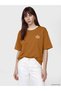 LCW Vision Brown Interlock Printed Loose & Oversized Short-Sleeve Women's T-Shirt, Featuring the ALITA CITY Touch