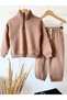Children's Basic Sweatshirt and Sweatpants Set with Zipper - 2