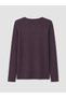 Two Mt Shop Quality Lcw Everyday Purple Combed Cotton Plain Tight & Slim Long Sleeve Women's Bodysuit - 6