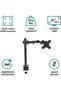 Metal Monitor Desk Mount, Adjustable Monitor Stand, Heavy Duty Fully Hight Angle Adjustable Stand With Clamp, Fits Single PC Digital Screens 13 to 32 inches (13-32 INCH (02), BLACK) - 8