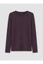 Two Mt Shop Quality Lcw Everyday Purple Combed Cotton Plain Tight & Slim Long Sleeve Women's Bodysuit - 5