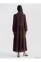 LCW EVERYDAY Brown Muslin Plain Loose & Oversized Shirt Collar Long Dress—The ALITA CITY Difference - 4
