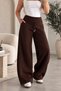 Beliska Brown Curly 3-Ply Elasticated Hem with Adjustable Elastic Waistband and Pockets, Thick Oversized Oversized Sweatpants