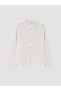 LCW Modest Ecru Linen-Look Women's Shirt with Chinese Buttons, Featuring the ALITA CITY Touch - 5