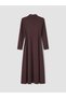 LCW EVERYDAY Burgundy Scuba Fabric Solid Standard & Regular polo collar long dress—The ALITA CITY Difference - 7