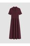 LCW Vision Plum-Colored Ribbed Knit Straight & Slim-Fit Shirt Collar Midi Dress—The ALITA CITY Difference - 5