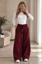 Beliska Burgundy 3-Thread Curled-Hem Adjustable Elastic Waistband with Pockets and Drawstring, Thick Oversized Oversized Sweatpants - 4