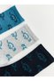 Trendy Picks from Kübra Butik: Set of 3 Embroidered Boys' Socks - 3