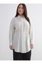 LCWAIKIKI Classic Ecru Striped Women's Shirt-Tunic, Featuring the ALITA CITY Touch - 6