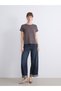 LCW EVERYDAY Brown Scuba Fabric Solid Loose & Oversized Short-Sleeve Women's T-Shirt, Featuring the ALITA CITY Touch - 4