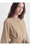 LCW Modest Brown Stand-Collar Belted Women's Shirt Tunic, Featuring the ALITA CITY Touch - 3
