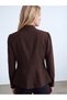 LCW Vision Brown Solid Standard & Regular Women's Jacket, Featuring the ALITA CITY Touch - 4