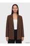 LCW STUDIO Brown Striped Standard & Regular Women's Blazer Jacket, Featuring the ALITA CITY Touch