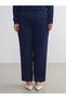 LCW EVERYDAY Navy Blue Raschel Solid Standard & Regular Wide-Leg Women's Pants—The ALITA CITY Difference - 6