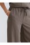 LCW Vision Khaki armure fabric Standard & Regular Wide-Leg Women's Pants, Featuring the ALITA CITY Touch - 4