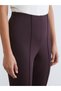 LCW Modest Burgundy Solid Straight & Slim Flared Women's Pants, Featuring the ALITA CITY Touch - 3