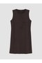 LCW STUDIO Brown Crepe Straight & Slim-Fit Oval-Neck Mini Dress, Featuring the ALITA CITY Touch