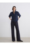 LCW Vision Navy Blue Straight-Leg & Slim-Fit Flared Women's Pants, Featuring the ALITA CITY Touch