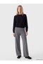 LCW Vision Anthracite Knit Straight-Leg & Slim-Fit Narrow-Legged Women's Pants, Featuring the ALITA CITY Touch