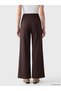 LCW Modest Brown Solid Loose & Oversized Wide-Leg Women's Pants, Featuring the ALITA CITY Touch - 4