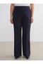 LCW Vision Navy Blue Straight-Leg & Slim-Fit Flared Women's Pants, Featuring the ALITA CITY Touch - 6
