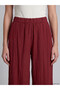 LCW Modest Burgundy Solid Loose & Wide-Leg Women's Pants, Featuring the ALITA CITY Touch - 2