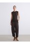 LCW Vision Brown Solid Loose & Wide-Leg Tapered-Leg Women's Pants, Featuring the ALITA CITY Touch