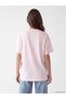 LCW Modest Pink Jersey Embroidered Loose & Oversized Short-Sleeve Women's T-Shirt, Featuring the ALITA CITY Touch - 4