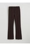 LCWAIKIKI Classic Brown Ponte narrow leg & slim-fit women's pants, featuring the ALITA CITY touch - 5