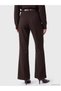 LCW EVERYDAY Brown Ponte Solid Straight & Slim Flared Women's Pants, Featuring the ALITA CITY Touch - 4