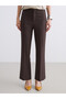LCW Vision Brown Straight & Slim Narrow Leg Women's Pants, Featuring the ALITA CITY Touch - 3