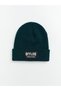 Men's Knit Beanie with Printed Slogan - 2