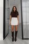 White Skort with a Thin Waistband