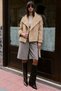Oversized Short Coat with Mock Neck and Epaulet Details TAŞ 3205 - 4