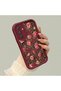 Samsung Galaxy M34-compatible burgundy case with a rose and butterfly pattern, designed exclusively for women—a sophisticated and stylish design - 2