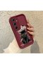 Samsung Galaxy A55-Compatible Phone Case with Black Cat and Flower Print, Shock-Resistant - 2