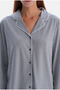 Women's Gray Pajama Set with Geometric Patterned Design, 50% Modal, 50% Cotton - 3