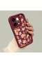 Oppo Reno14 Pro Compatible High-Quality Burgundy Case with a Scattered Yellow-Pink Floral Pattern - 2